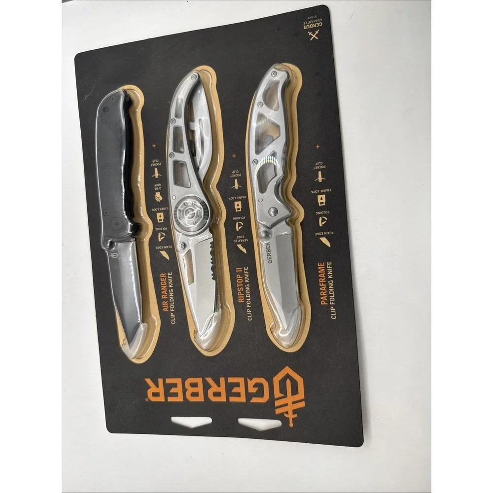 NEW in Packaging GERBER Knives Greatist Hits Set of 3 Folding Stainless Steel